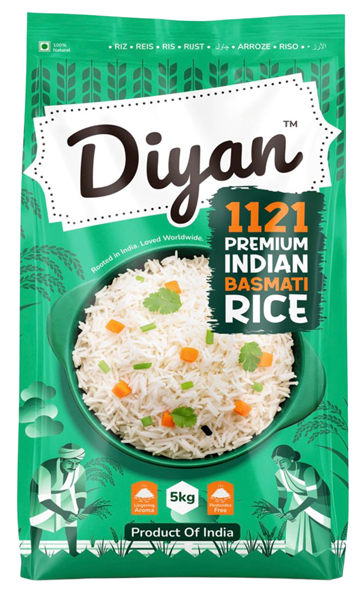 Diyan 1121 Premium Indian Basmati Rice — Blue pack